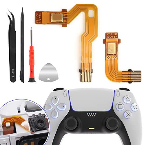 YWLRONG Microphone Ribbon Cable BDM-020 for PS5 Controller Left and Right Ribbon Cable for Sony Playstation 5 PS5 BDM-030 with Repair Tool Set
