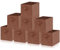 Hibtn Set of 8 Foldable Storage Box, 33 x 38 x 33 cm, Fabric with Handles Storage Cubes And Cloth Storage Organizer Drawer For Closet And Toys Storage, Chocolate