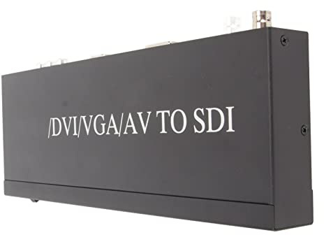 SDI-Adapter aus Aluminiumlegierung, Multi-Format Video-Konverter für HD DVI, VGA, AV – Gleichzeitige Übertragung, Multimedia-Schnittstelle mit EU-Stecker für Computer
