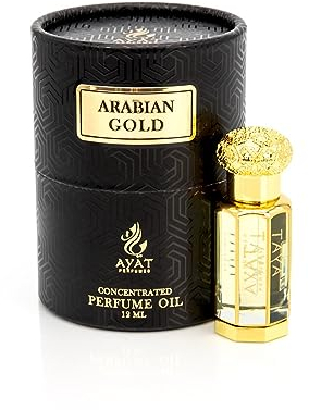 BUSINESS SQUARE BS Ayat Perfume – Parfüm-Extrakt 12 ml | schöne Flasche in Schachtel | Attar Unisex ohne Alkohol | lang anhaltendes Duftöl | Arabianischer Duft, hergestellt in Dubai (Arabian Gold)