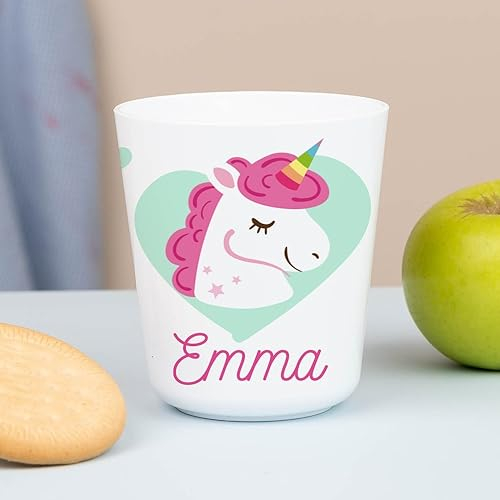 Wanapix | Vaso Unicornio | Vaso Personalizado con Nombre |Vasos de Plástico Duro Irrompible |Vuelta al Colegio/Guardería | Sin BPA | Taza Infantil | 235ml | Unicornio