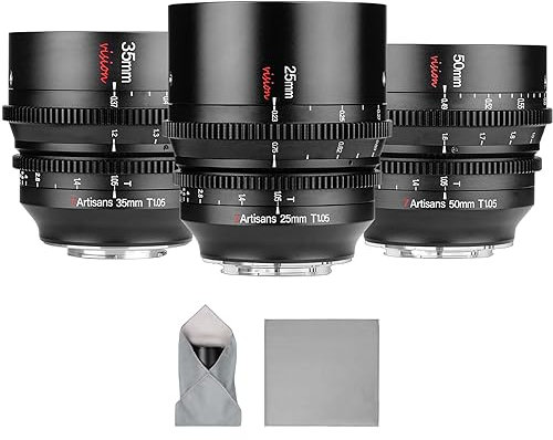 7artisans Obiettivo Cine con apertura grande T1.05 da 25 mm/35 mm/50 mm, compatibile con attacco RF Canon