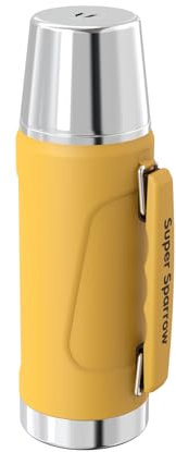 Super Sparrow Thermosflasche Edelstahl Trinkflasche - BPA-Frei - 1000ml - Auslaufsicherer Deckel Fungiert als Trinkbecher - Hält 12/24 Std. Heiß/Kalt - Thermoskanne für Sport, Outdoor