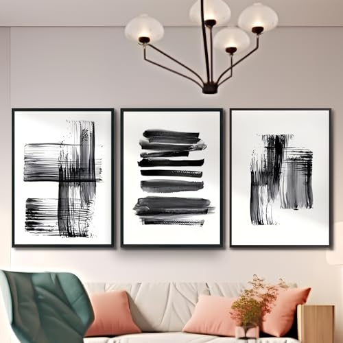 KAIDAARTLH Abstraktes Geometrisches Bild auf Leinwand, Moderne Bilder Abstrakt Linie, Drucke auf Leinwand, Nordic Moderne Bilder Wohnzimmer Schlafzimmer, Frameless(C,3x40x60cm)