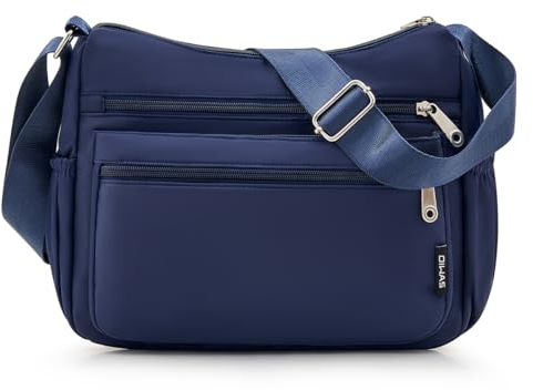 OIWAS Umhängetasche Damen Mittelgroß, Schultertasche Crossbody Bag Damen Messenger Bag, Wasserdicht Handtasche für Einkaufen, Reisen, Blau