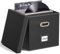 Caja de almacenamiento de cuero para discos de vinilo de 12 pulgadas, caja de almacenamiento de CD, cajas de almacenamiento plegables para LP con capacidad para hasta 80 discos individuales,