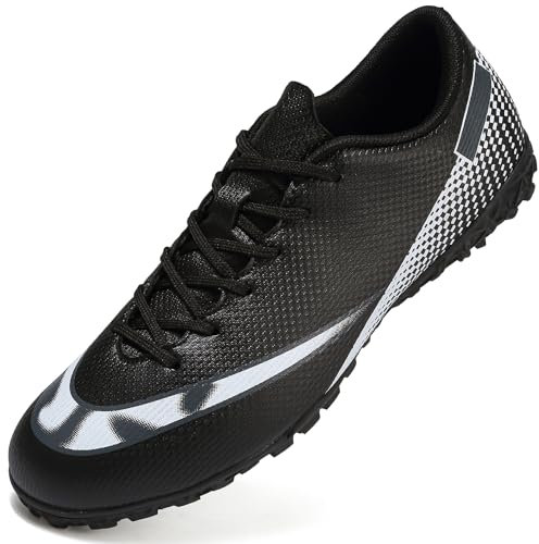 VTASQ Zapatos de fútbol para niños Entrenamiento al Aire Libre Zapatos de fútbol Ligeros Resistentes al Desgaste para Adolescentes Zapatos de fútbol de Verano Primavera para niños Negro-1 36 EU
