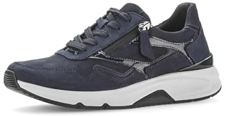 Gabor Damen Low-Top Sneaker, Frauen Halbschuhe,Strassenschuhe,Sportschuhe,Freizeitschuhe,Turnschuhe,Laufschuhe,schnürschuhe,Blue,44 EU / 9.5 UK