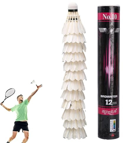 Badminton-Bälle, Badmintonball für den Außenbereich, Badmintonbälle mit Federn, Badmintonball mit rotem Kopf, natürliche Federbälle für Indoor-Übungen und