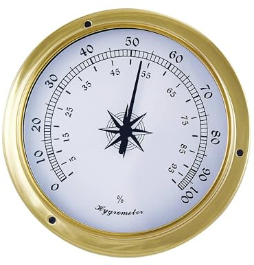 NKlaus Brass Hygrometer, 11.5 x 9 x 3.4 cm - Stylish Nautical Retro Decoration for Maritime Accents 161 15