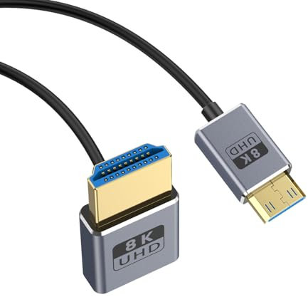 Zdprkqzvz Cavo coassiale sottile OD2.5mm Fotocamera Digitale HDTV Cavo 2.1 Versione Video Cavo 8k@60hz 48Gbps Trasmissione