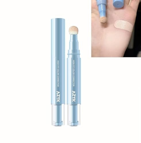 Aztk Concealer Pen, Color Corretor Liquid With Sponge Head, Stay Long Lasting Moisturizing Liquid Makeup Facial Highlighter, Covers Imperfections, Create Flawless Makeup (01#, 1)