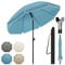 WOLTU Sonnenschirm Balkon φ 135 cm, Strandschirm UV-beständig Wasserdicht, Höhenverstellbar, 45° knickbar, Sonnenschutz Balkon Terrasse Strand Garten, Rund, Blau