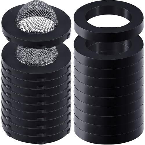 PAGOW 10pcs 3/4 Filter Gasket + 10pcs Rubber Washer, Stainless Steel Hose Screen Inlet Hose Coupling with Strainer, Fittings for 3/4 Inch Garden Hose Connector, Washing Machine (20pcs Total)