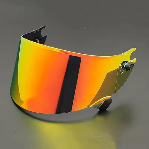 Yofab Visiera Casco Moto per Shark Race R PRO GP, Visiera del Motociclo della Lente, Sostituzione della Visiera della Lente del Casco del Parabrezza del Motociclo,B Golden Red