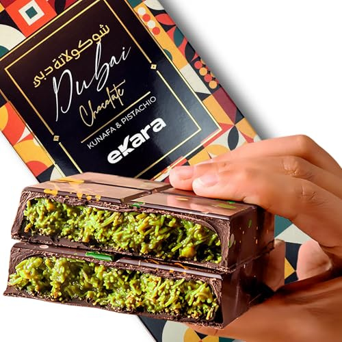 Velafee Dubai Chocolate Bar Pistachio Kunafa Milk 200g, Dubai Made Viral Dubai Pistachio Chocolate Bar, Middle Eastern Dessert, Premium UAE Milk Chocolate