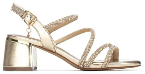 XTI - Sandali Donna Oro - Scarpe comode e versatili - Moda casual - Modello 14526001 (Misurare 40)