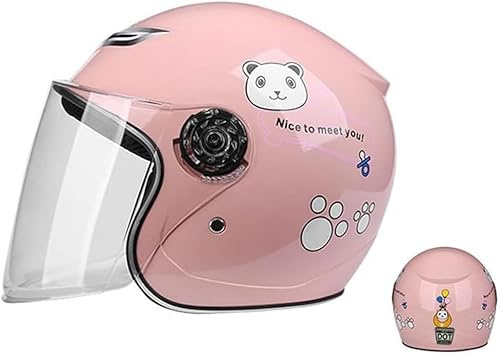 Caimcie Motorradhelm für Kinder, Vintage-Retro-Stil, ECE/DOT-geprüfter Motorradhelm, Jethelm, Rollerhelm, 3/4-Skateboardhelm, Fahrrad-Laufradhelm, Rollerhelm E,50-55CM