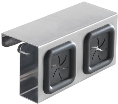 Metaltex Doppel-Handtuchhalter – Türhänger mit Klemmfunktion für Tücher, Silber/Schwarz