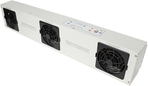 Anti Static Ionizer Fan, 3 Heads Ionizing Air Blower, Ionizer Desktop Fan, Wind Speed Adjustable, Airflow Area 80cmx60cm, Air Volume 45~330cfm, with Ionization Indicator Light, Static Eliminator