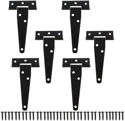 TamBee T Scharniere, Scheunentorscharniere schwer Torriemenscharniere TürscheunentorscharnierePflicht Stahl Schuppen Tür Scharniere 6 Stück (4inch)