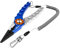 Booms Fishing X01 Aluminum Fishing Pliers Saltwater, Surf Fishing Tackle Kit, Fishing Multitool Hook Remover, Braided Fishing Line Cutter, Split Ring Pliers, with Coiled Lanyard and Sheath, Blue