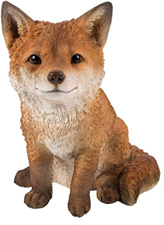 Vivid Arts Sitzender Fuchs Cub In hohem Grade ausführliche Ausgangs- oder Garten-Dekoration