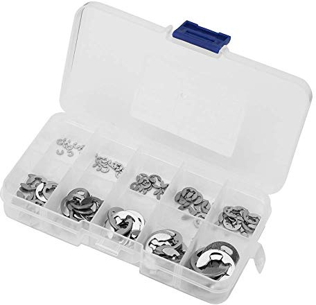 Walfront 120 Stücke E-Clip Circlip Set Sicherungsring Sprengring Sicherungsscheiben Sicherheitsringe Sortiment 1, 5 2 3 4 5 6 7 8 9 10 Mm Circlip