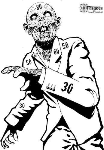 X-Targets Große Zombie Zielscheiben Snobby / 50x70 cm/Papier 120g/m² (5 Stück)