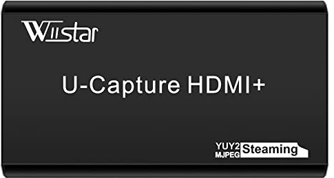 Wiistar Video Game Capture Card 1080P60fps HDMI to USB 3.0 Live Streaming Video Audio Capture Device with HDMI Loopout Game Recording for Windows Mac OS Linus
