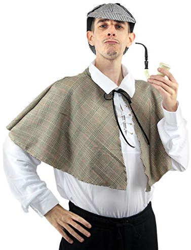 The Dragons Den Disfraz de policía victoriano Sherlock para adultos, 3 piezas