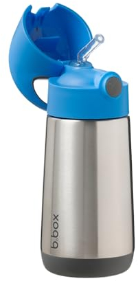 b.box Insulated Drink & Water Bottle | Stainless Steel with Triple Layer Insulation| Keeps Drinks Cold up to 8hrs, Warm up to 6hrs | 350ml/12oz (Blue Slate)