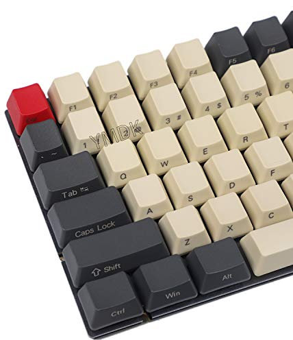 YMDK 125 Tasten ANSI ISO Keyset OEM Profil Dicke PBT Keycap Set passend für Cherry MX Mechanical Keyboard YMD96 RS96 YMD75 KBD75 Standard 104 TKL 61 Keyboard (nur Keycap) (Carbon 125 Side Print)