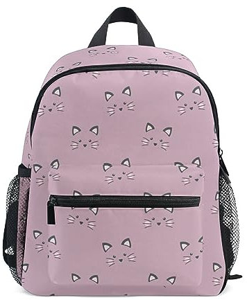 Kinderrucksack Junge Mädchen Kindergarten, Nettes Katzen Rosa Lässig Mini Backpack Büchertasche mit Brustgurt