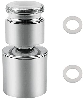 TXErfolg Rubinetto Girevole a 360 ° Aeratore Rubinetto per Acqua M22 Filettatura Interna Aeratore per Rubinetto Girevole con Adattatore per Filettatura Esterna M24