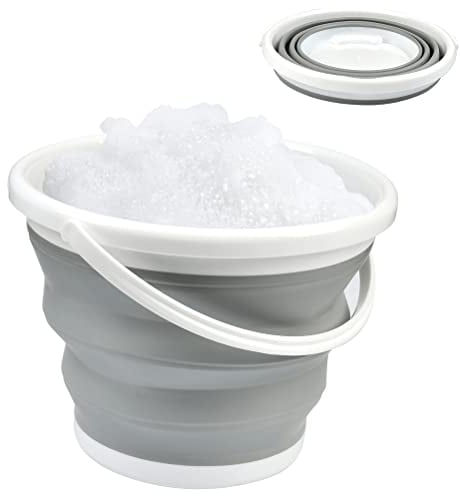 Folding Bucket, 5 L. Silicone Folding Bucket, Cleaning Bucket, Silicone Bucket with Carry Handle