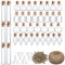 50 Stück Mini Glasflaschen Mit Korken, Klein Gläser Mini Bottle Set, Kleine Fläschchen Reagenzglas Gewürzgläser Glasbehälter Mit Korken Und Schnur Für Hochzeit Party Düfte Sand DIY Dekoration (Stil A)