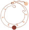 Kerbholz Holzschmuck – Geometrics Collection Circle Double Bracelet, filigranes und doppelreihiges Frauen Armband mit Kreis Anhänger aus Naturholz, größenverstellbar (15 cm + 2,5 cm) (roségold)