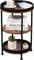 YEAKOO Industrial Nordic End Table, 3-Tier Round Side Table with Storage Shelf Edge Protection Tray, Sturdy Metal Frame Coffee Table Bedside Table for Living Room Bedroom Small Spaces/Rustic Brown
