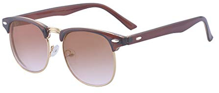 Kelens Kurzsichtigkeit Brille Halbrahmen Computerbrille Retro Myopie Nerdbrille Klare Linsen Fernbrille Mit Dioptrien -1.0 bis -4.0 (Braun, -4.00)