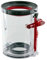 Dyson SV12 Motorhead e V10 Allergy Piccolo Cestino per la Polvere, Trasparente/Rosso