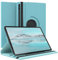 EAZY CASE - Funda para Samsung Galaxy Tab S8 Plus / S7 Plus Protectora Tablet Smart Cover Soporte Giratorio Estuche Plegable 360° rotativo con función Atril Cuero sintético Azul