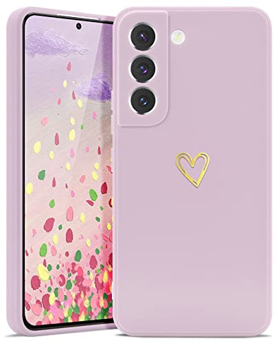 Lafunda Handyhülle Kompatibel mit Samsung Galaxy S21 FE 5G Mädchen hülle UltraDünn Silikonhülle süß Liebesherz Schutzhülle stoßfest Case Back Cover mit Fallschutz für Samsung Galaxy S21 FE 5G Lila