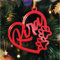Personalisierte Weihnachtskugel - Lasergeschnittene Weihnachtsornamente mit personalisiertem Namen (Model: Heart & Paws, Gloss Rouge/Rot)