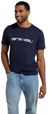 Animal Classico Mens Cotton T-Shirt - Stylish, Lightweight & Breathable Tee in Soft - for Spring Summer Beach, Holiday & Travel Navy 2XL
