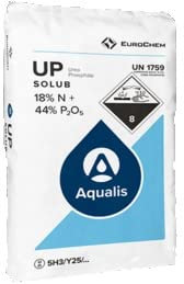 Urea Fosfato UP 18-44-00 idrosolubile cristallino 25kg. Concime fertilizzante acido con azoto e fosforo