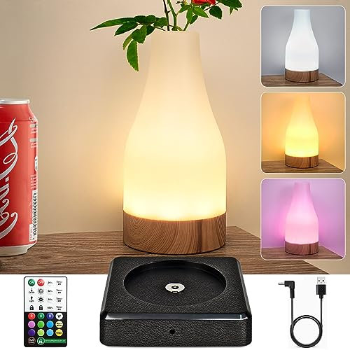 HL Nachttischlampe LED Dimmbar mit Fernbedienung Tischlampe 12 Farben 4 Modi Nachtlicht Kinder Timing Memory Funktion Wasserdich für Kinderzimmer Schlafzimmer Esszimmer Bar Camping (Bogen)