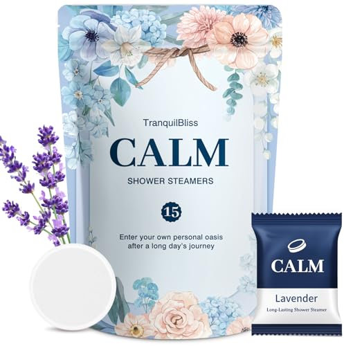 Lot de 15 bombes de douche avec huiles essentielles de lavande, cadeaux de Noël pour femmes, soulagement du stress et relaxation, cadeaux d'anniversaire pour femme