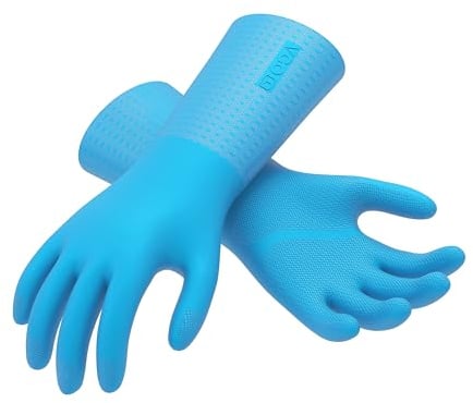 Vgo... gants de ménage avec doublure, gants de nettoyage,gants de vaisselle en TPE pour cuisine, salle de bain, jardin, sans latex, super épais