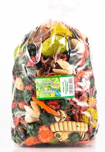 Potpourri aux Fleurs séchées parfumées au Citron Vert | Paquet 1100 ML ≈ 150-190 g | Décoration Florale pour la Maison | Fleurs séchées pour Vase, Salon, Chambre, Salle de Bain | Subtil Parfum